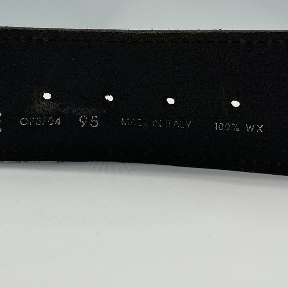 GF FERRE Black Leather Sectioned Belt with Bronze Plaques main image 4